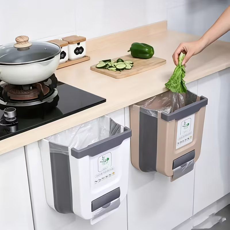 Basurero Plegable Colgante Eco-Space Organiza tu Cocina sin Perder Espacio.